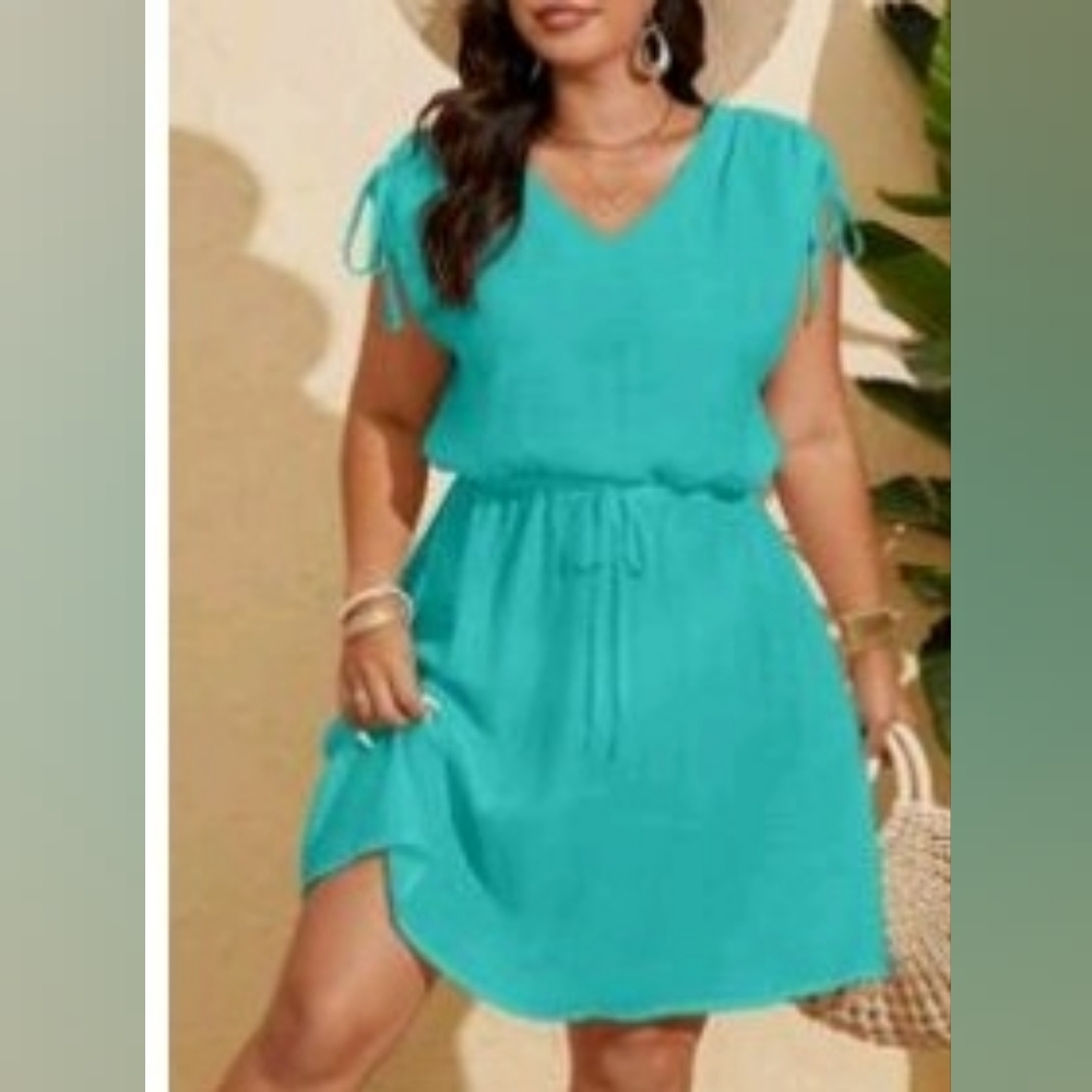 NWT, 2 WOMEN'S Elegant in  Turquoise & Hot Pink Swim Coverups